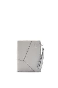 LOEWE Puzzle slim compact wallet in classic calfskin Asphalt Grey
