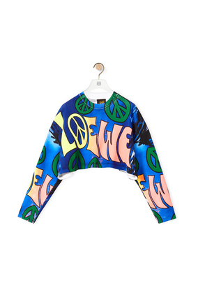LOEWE LOEWE peace cropped sweatshirt in cotton Multicolor plp_rd