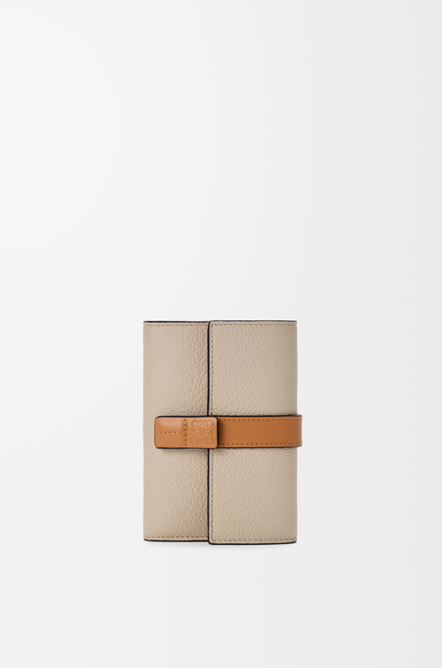 LOEWE Small vertical wallet in soft grained calfskin Light Oat/Honey