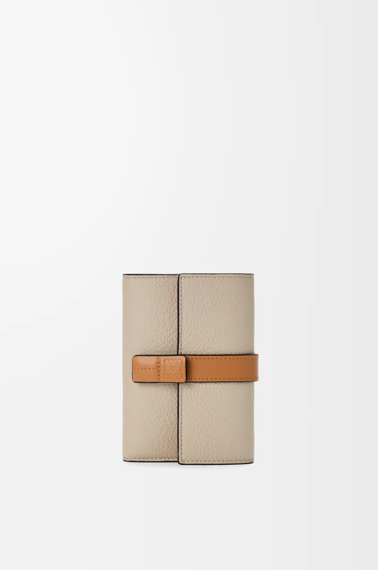 LOEWE Small vertical wallet in soft grained calfskin Light Oat/Honey