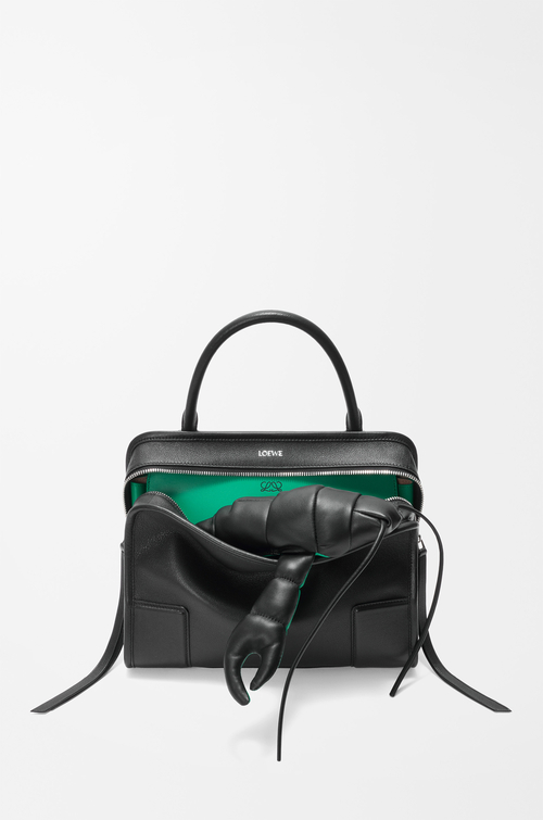LOEWE Bolso Amazona 180 Lazy Crab mediano en piel buffalino Negro/Verde