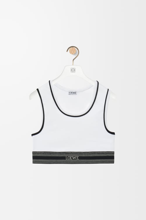 LOEWE Cropped tank top in viscose White plp_rd