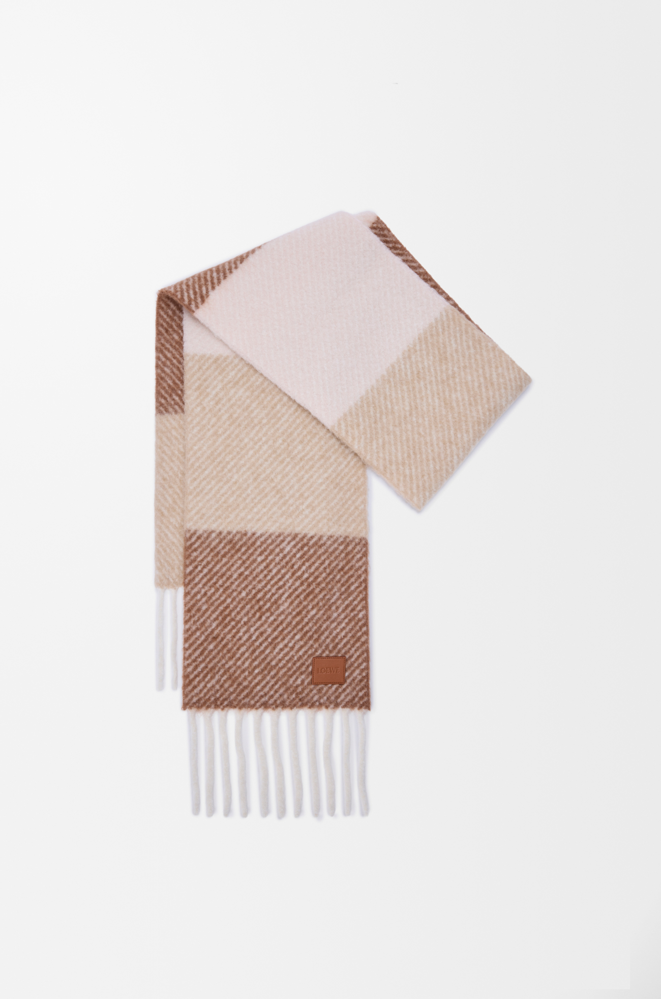 LOEWE Bufanda en mezcla de alpaca y lana Moca/Beige