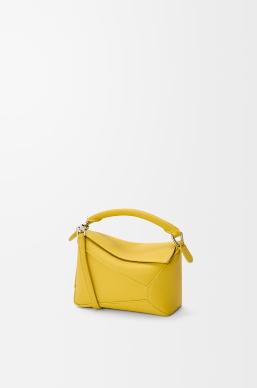 LOEWE Mini Puzzle Edge bag in soft grained calfskin Dandelion
