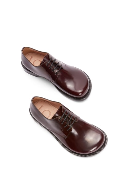 LOEWE Campo derby shoe in brushed calfskin 勃根地紅 plp_rd
