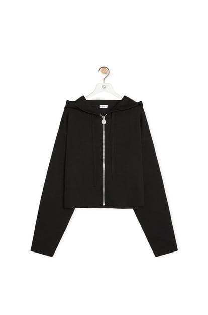 LOEWE Anagram zip-up hoodie in wool Black plp_rd