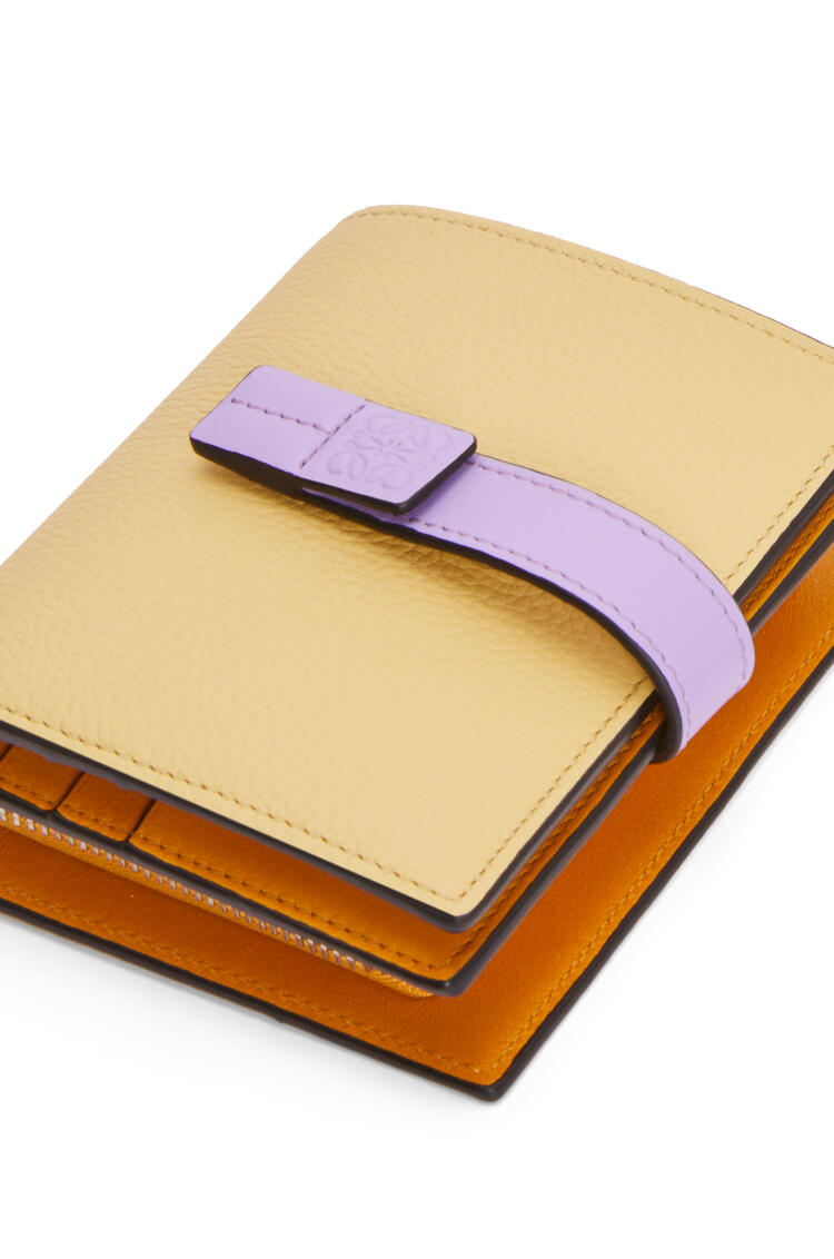 LOEWE Compact zip wallet in soft grained calfskin Dark Butter/Mauve