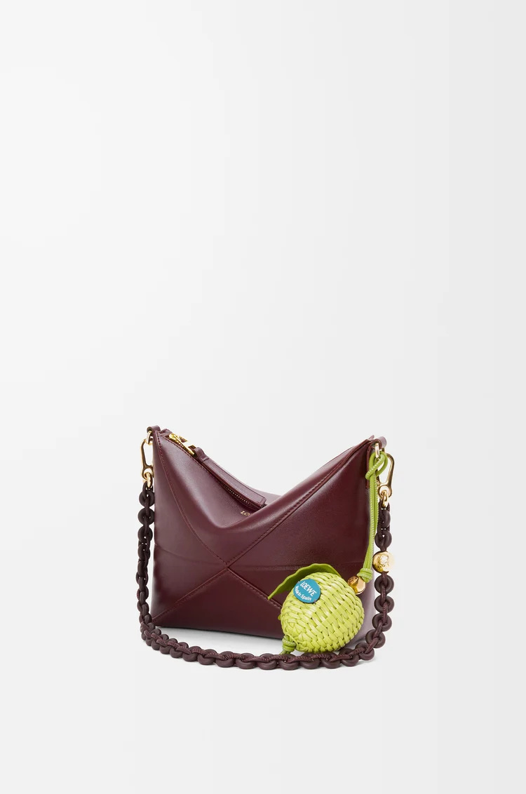 LOEWE Correa de cadena con eslabones circulares en piel de ternera Burdeos Oscuro