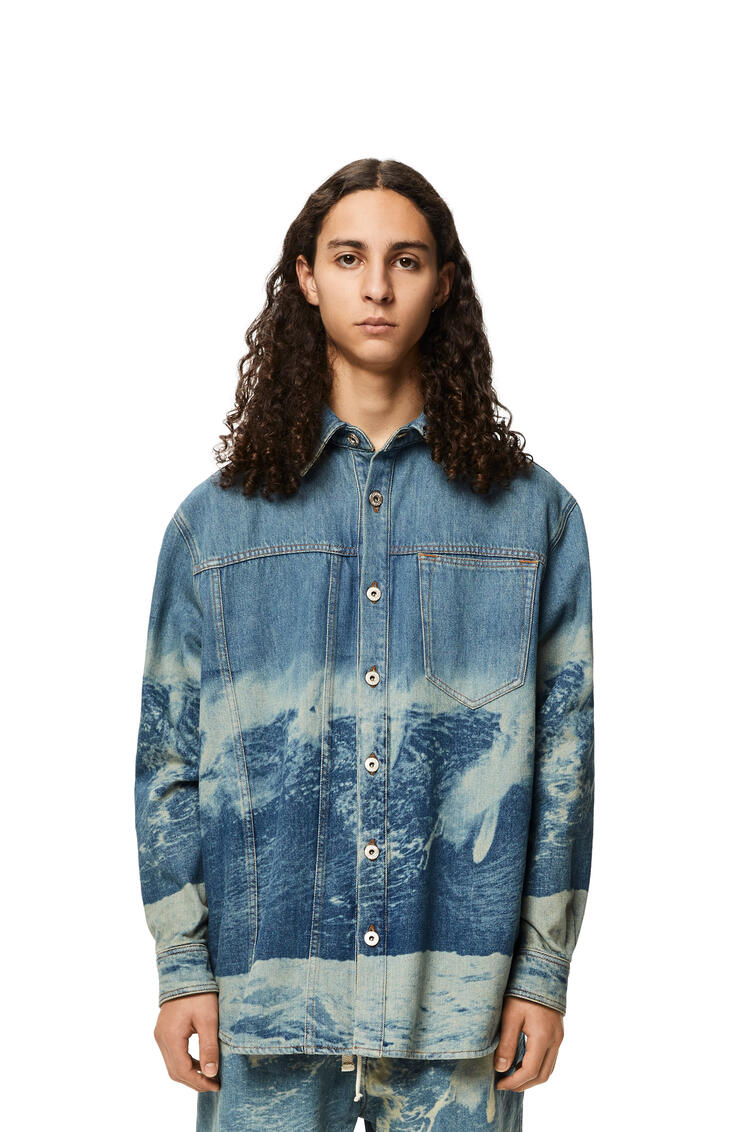 LOEWE Surf print overshirt in denim Jeans Blue