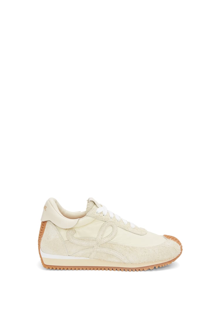 LOEWE Flow Runner in nylon and brushed suede Canvas/Soft White