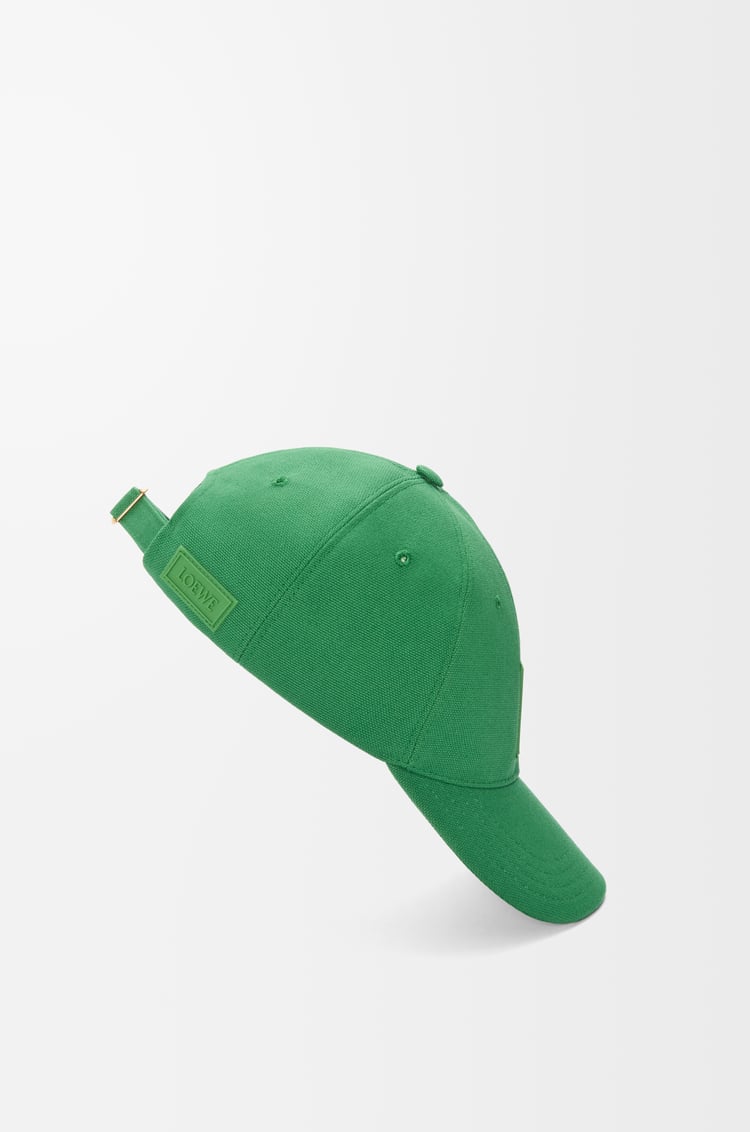 LOEWE Gorra con parche en lona Verde Tropical