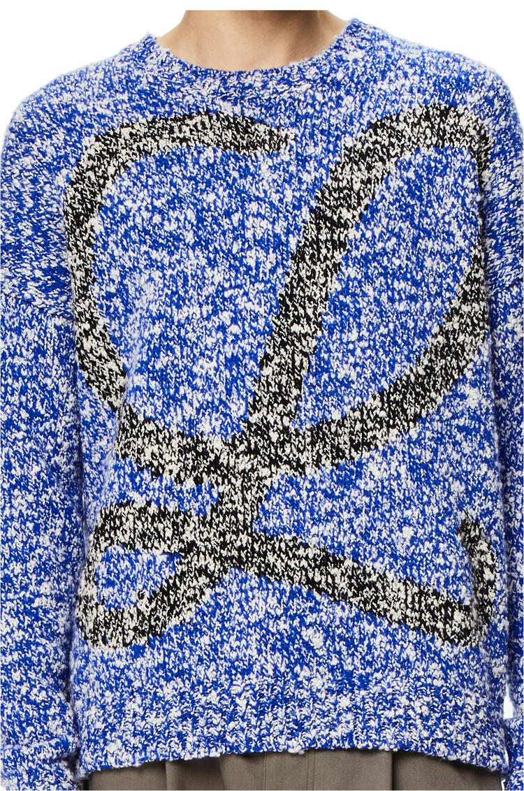 LOEWE Large L sweater in wool Blue/White