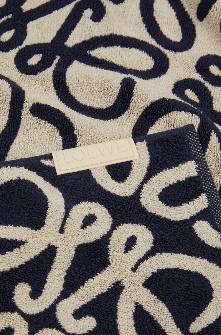 LOEWE 棉质毛巾 海军蓝/米色