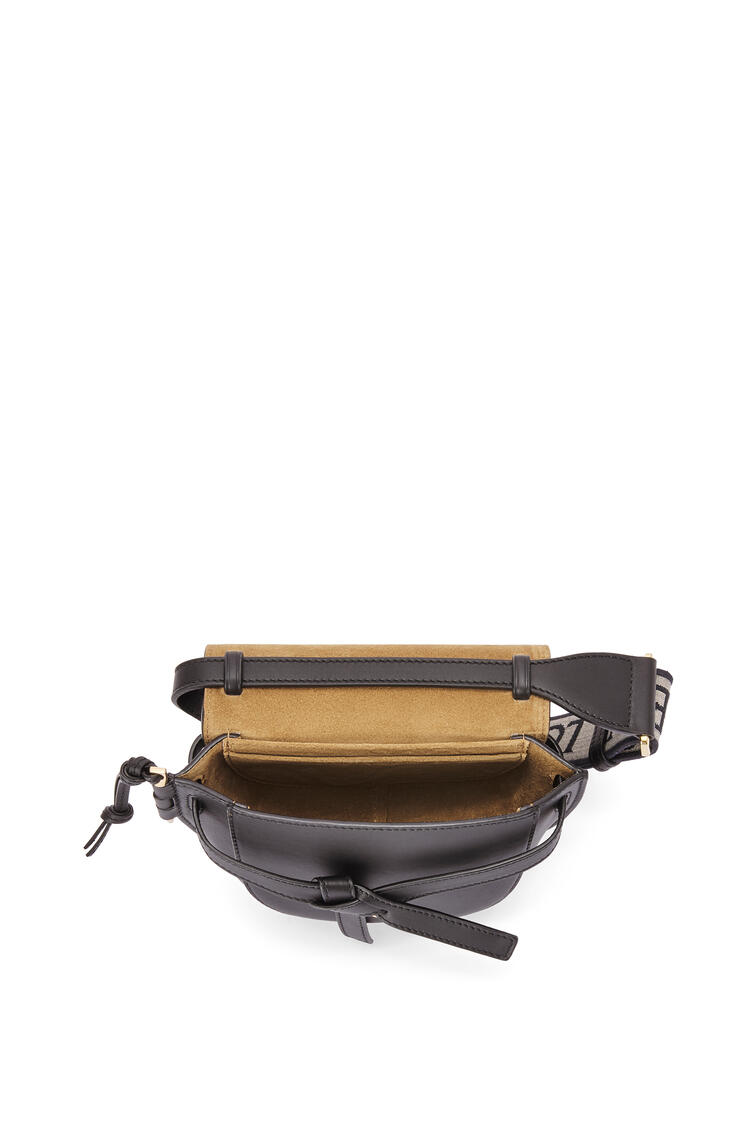 LOEWE Mini Gate Dual bag in soft calfskin and jacquard Black pdp_rd