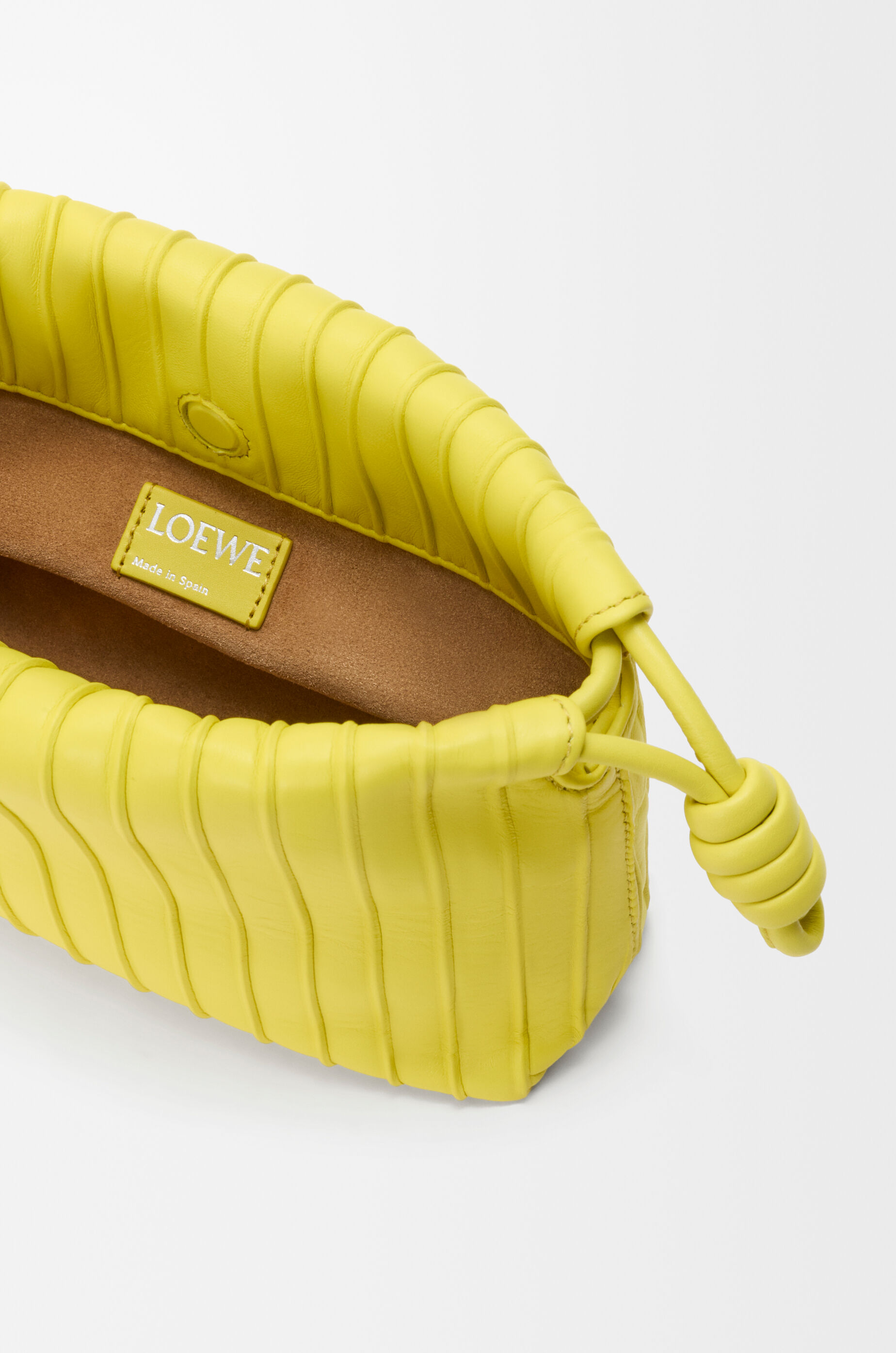 Mini Flamenco Pleats purse in nappa lambskin Yellow - LOEWE USA