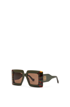 LOEWE Gafas de sol cuadradas oversize en acetato Caqui/Havana plp_rd