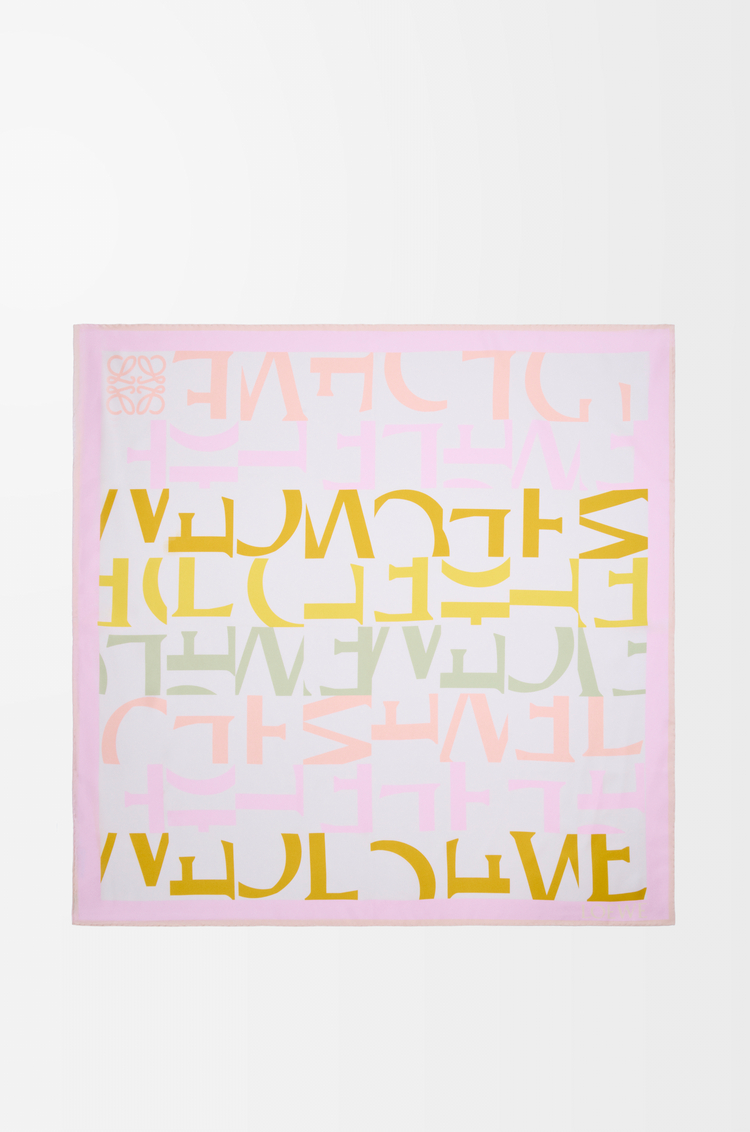 LOEWE Scarf in silk Pink/Yellow
