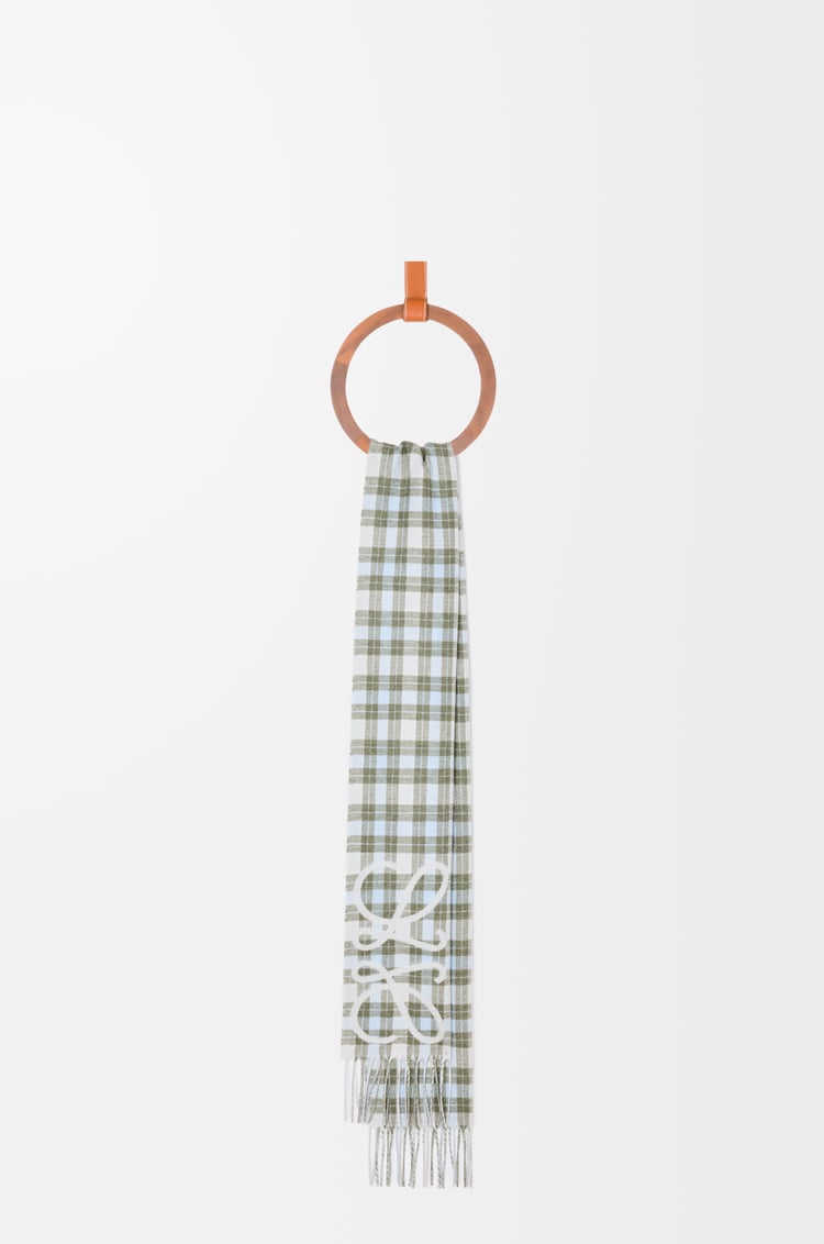 LOEWE アナグラム スカーフ（シルク&カシミヤ） ライトグレー/マルチカラー