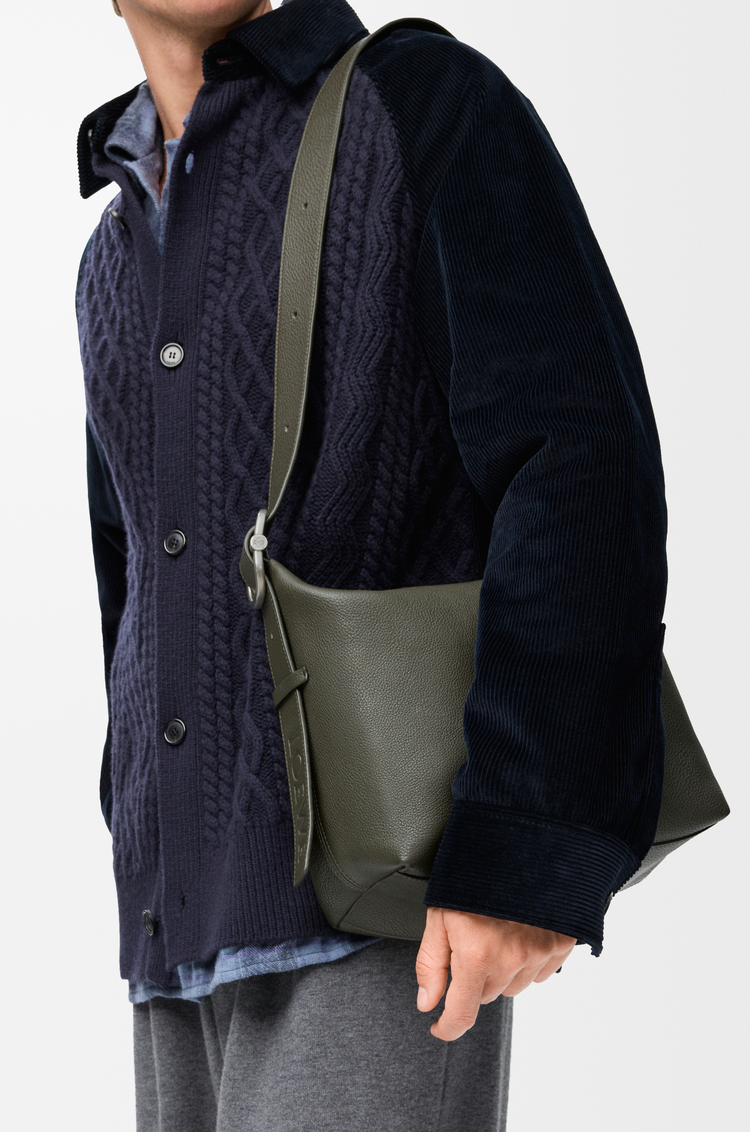 LOEWE Loop hobo in supple grained calfskin Dark Khaki