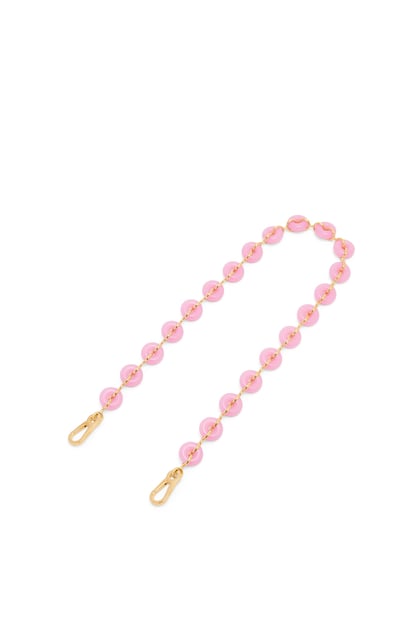 LOEWE Donut chain strap in acetate Pink/Gold