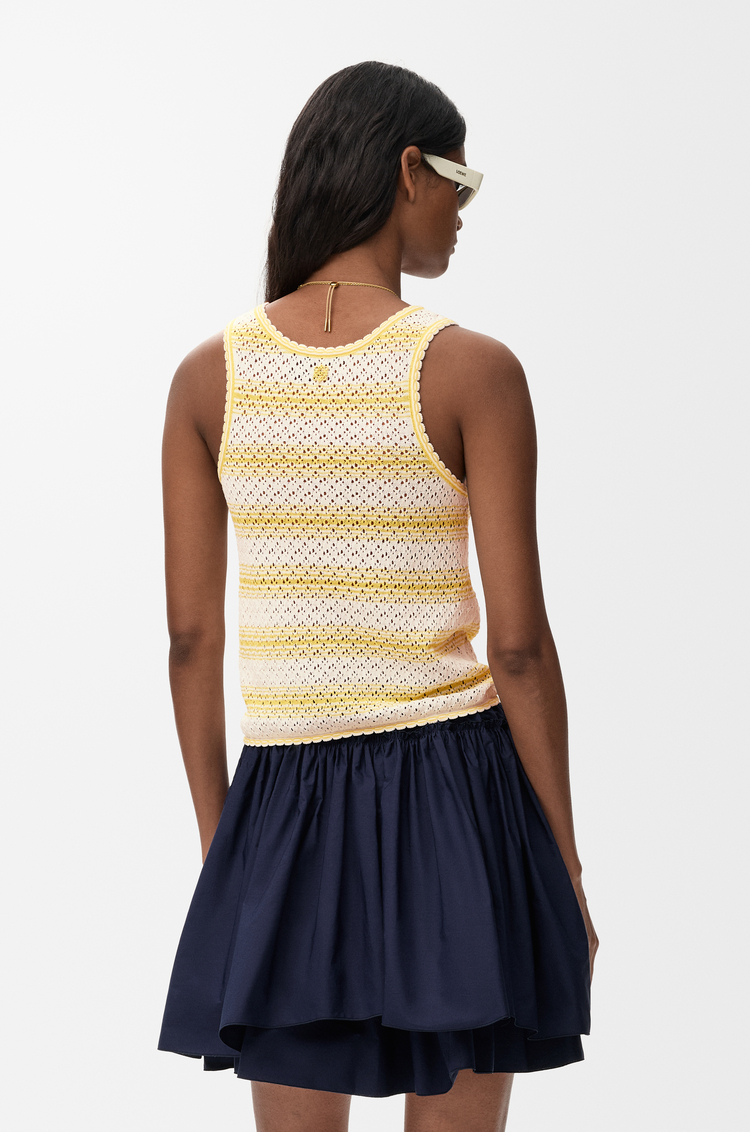 LOEWE Top en mezcla de algodón Blanco/Amarillo