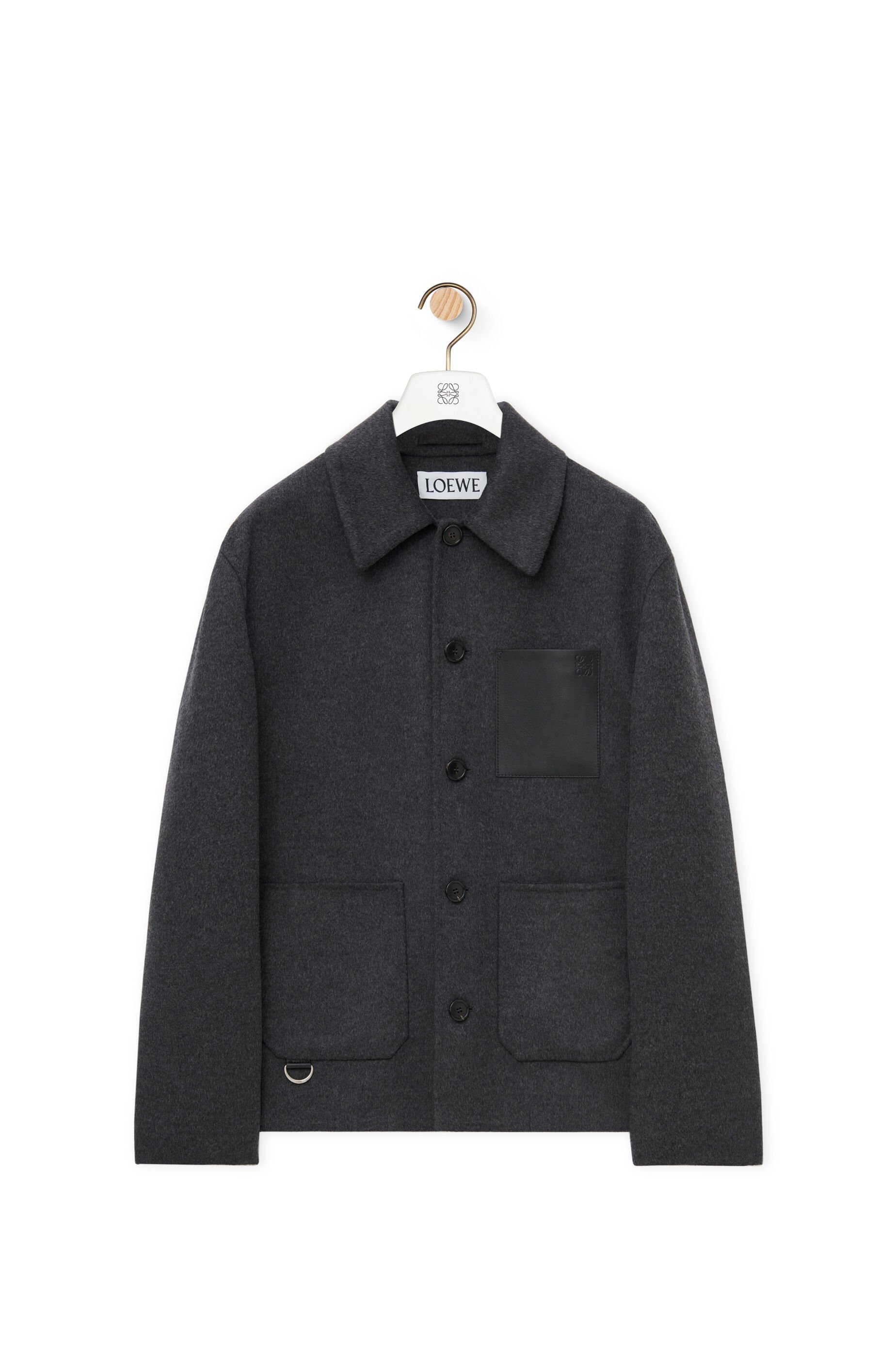 Workwear jacket in wool and cashmere Charcoal Melange LOEWE