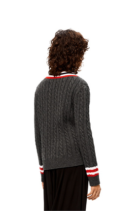 LOEWE Cable knit sweater in wool Dark Grey plp_rd