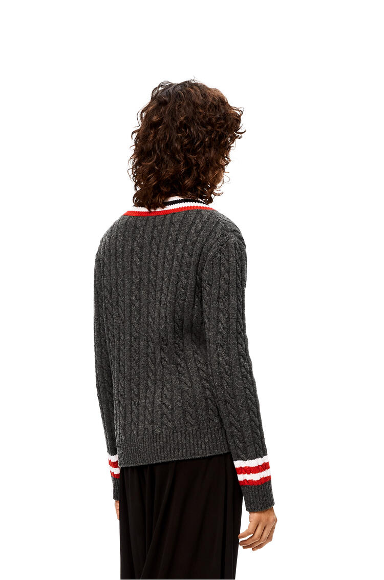 LOEWE Cable knit sweater in wool Dark Grey pdp_rd