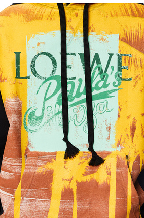 LOEWE Sudadera con capucha en algodón con estampado de palmeras Negro/Multicolor plp_rd