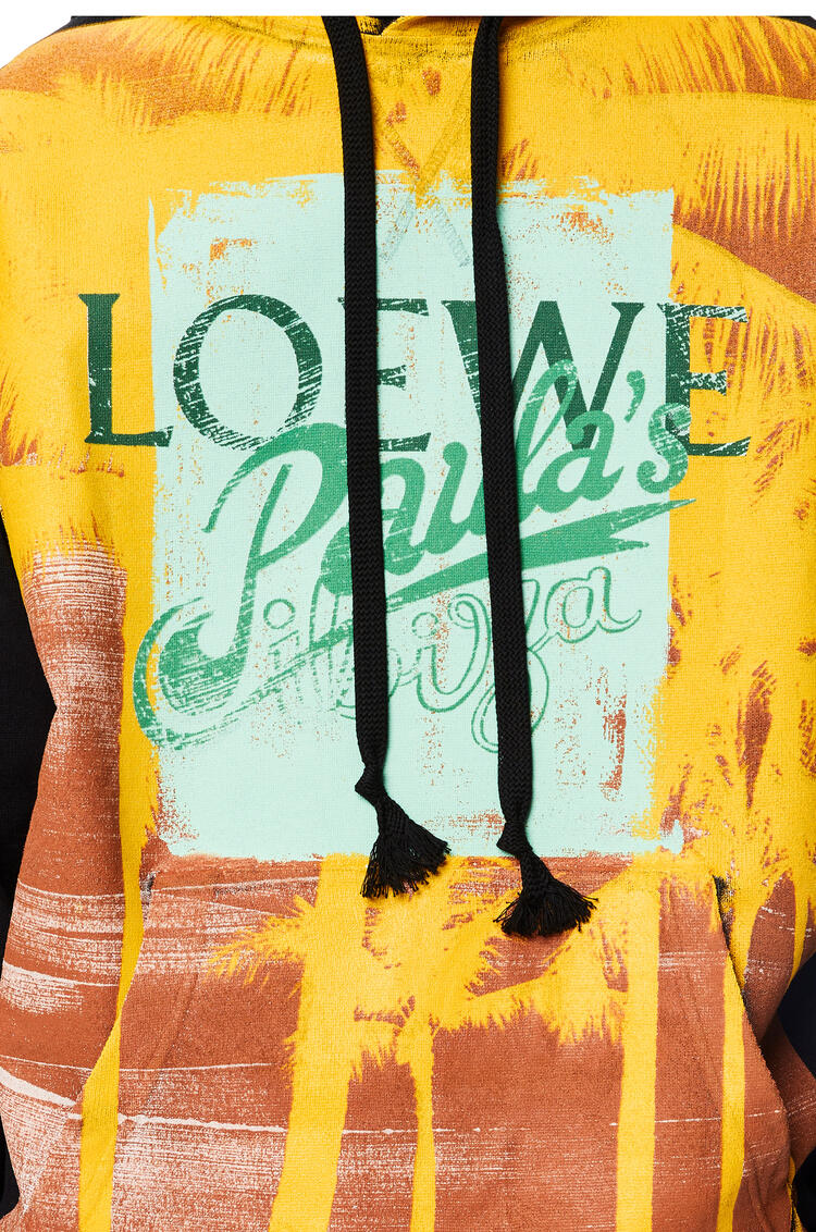 LOEWE Sudadera con capucha en algodón con estampado de palmeras Negro/Multicolor pdp_rd