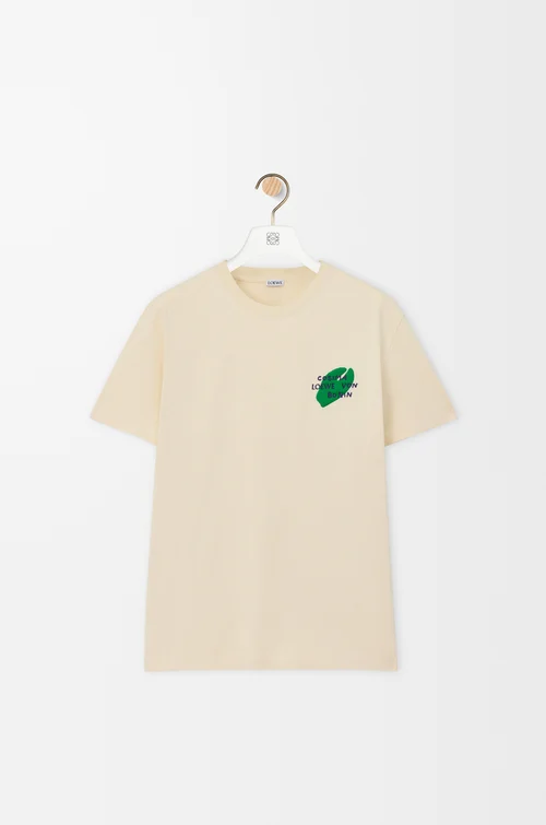LOEWE T-Shirt mit entspannter Passform aus Baumwolle Ecru