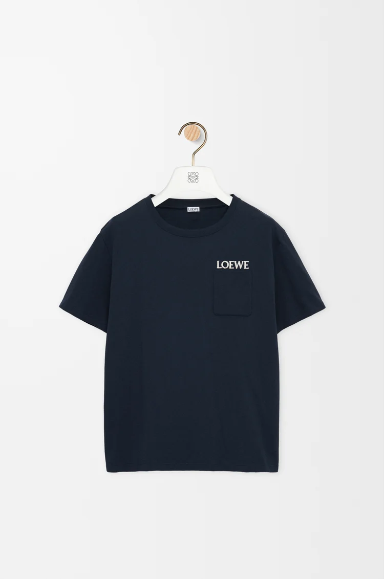 LOEWE Camiseta de corte holgado en algodón Azul Marino Oscuro