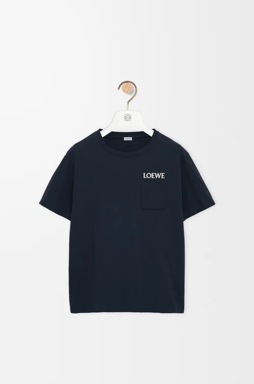 LOEWE Camiseta de corte holgado en algodón Azul Marino Oscuro