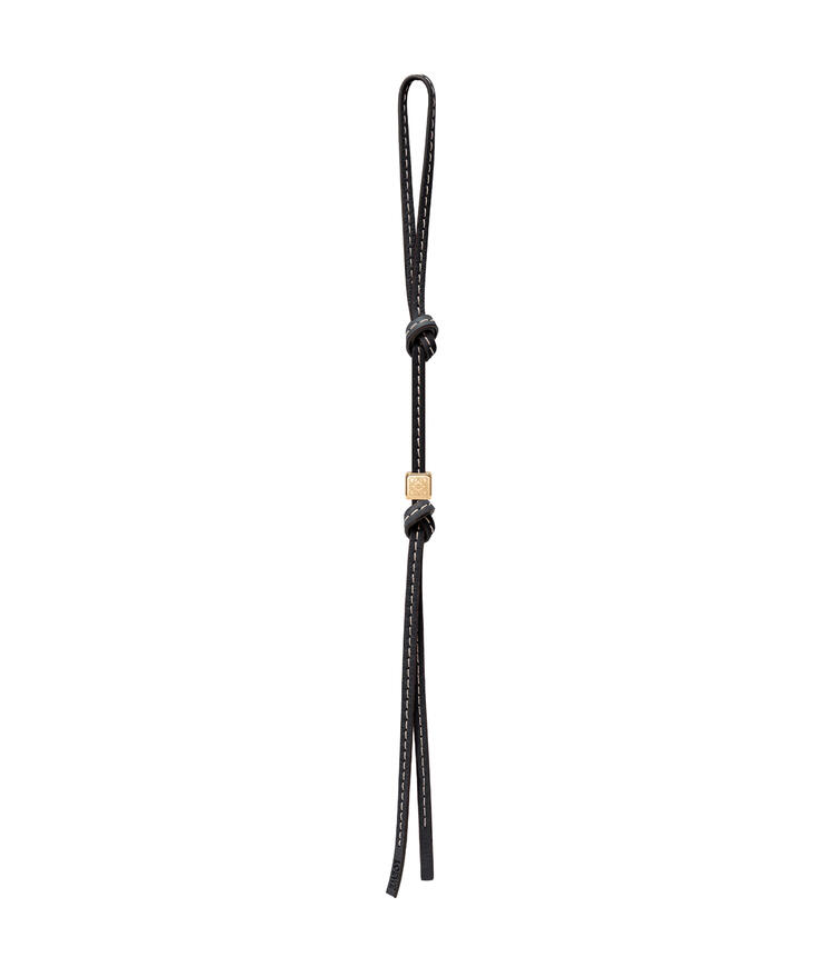 LOEWE Small Anagram strap in calfskin and brass Black/Gold pdp_rd
