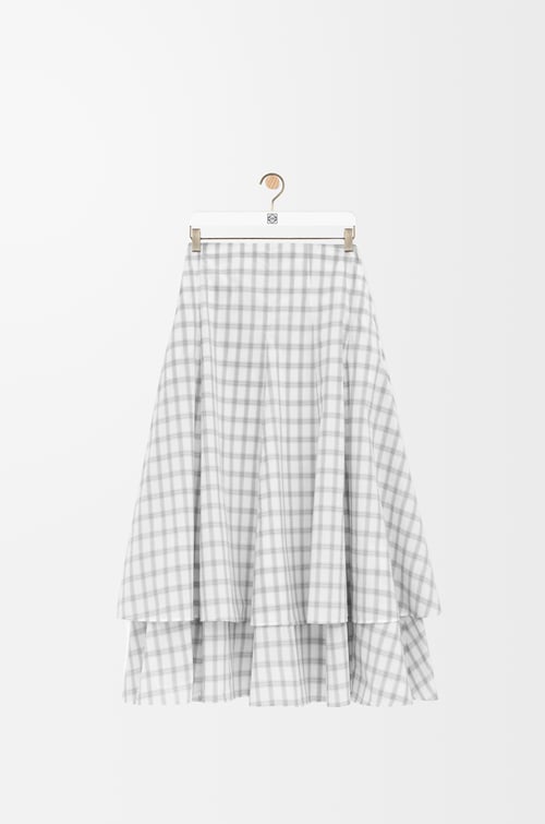 LOEWE ダブルレイヤー スカート（コットン） ホワイト/グレー