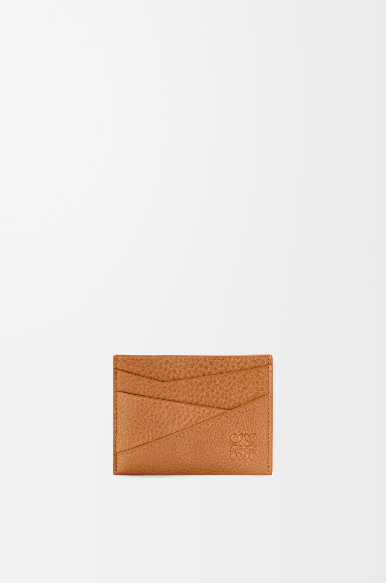 LOEWE Puzzle plain cardholder in supple grained calfskin Light Canyon Brown