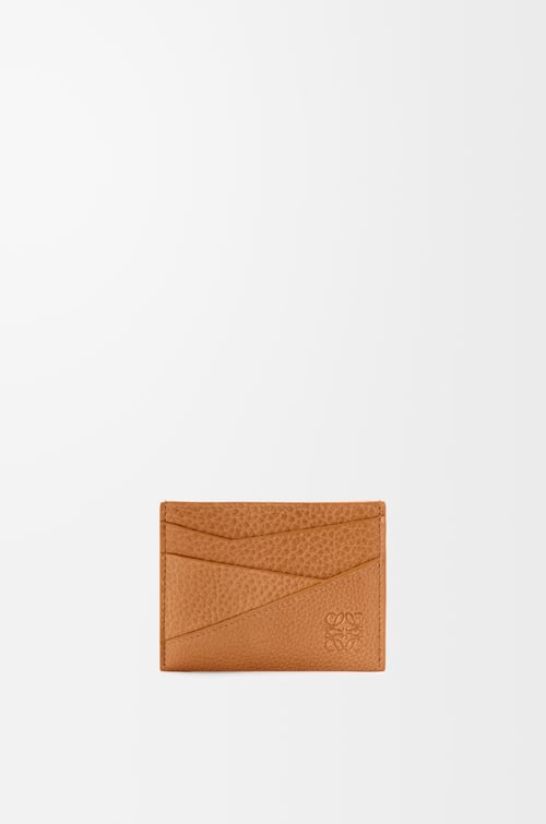 LOEWE 퍼즐 플레인 카드홀더 - 유연한 그레인 카프스킨 라이트 캐니언 브라운