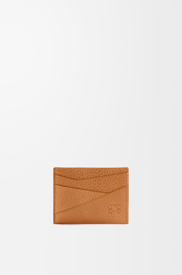 LOEWE 퍼즐 플레인 카드홀더 - 유연한 그레인 카프스킨 라이트 캐니언 브라운