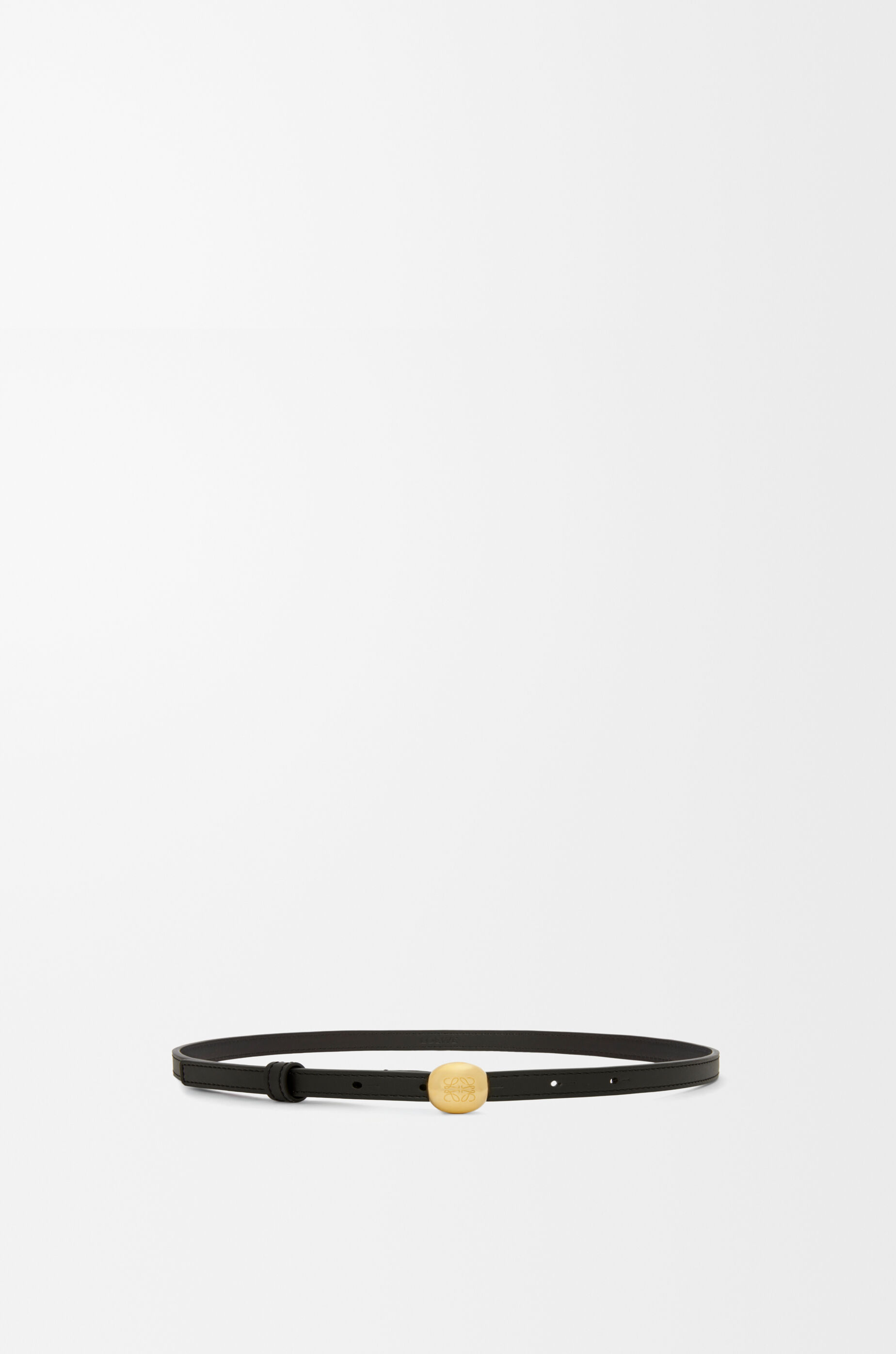 LOEWE Pebble belt in smooth calfskin Black/Gold
