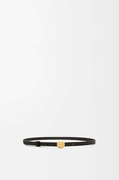LOEWE Pebble belt in smooth calfskin Black/Gold