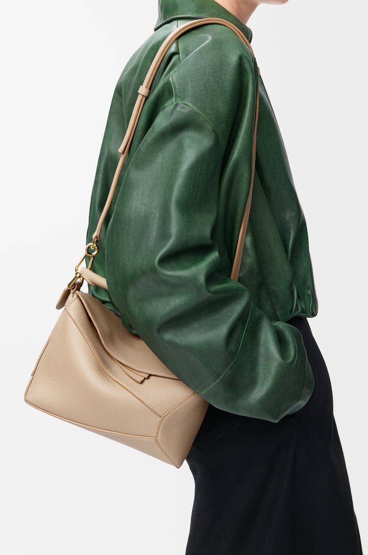 LOEWE Small Puzzle bag in soft grained calfskin Sand