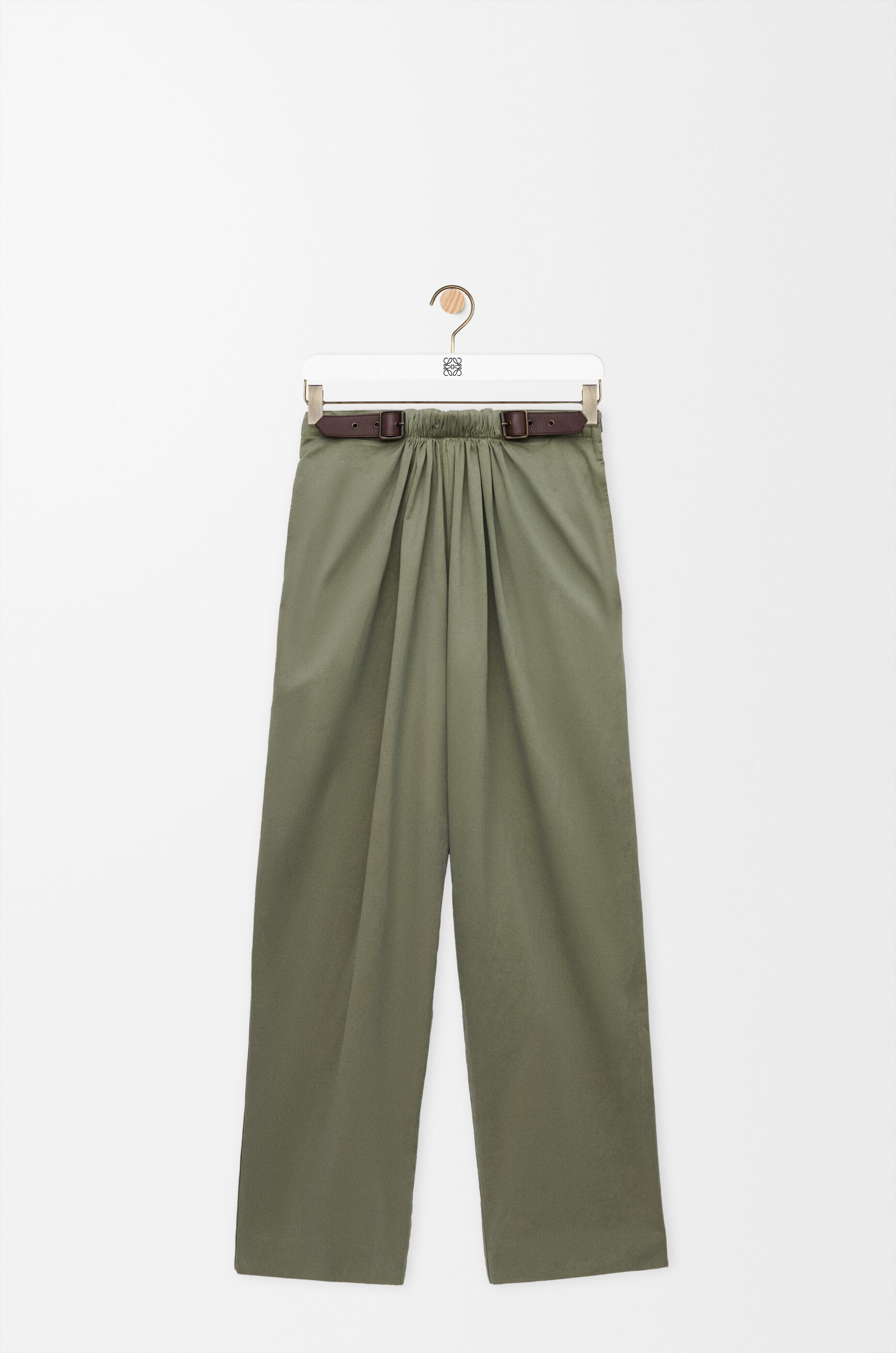 Belted trousers in cotton Green - LOEWE