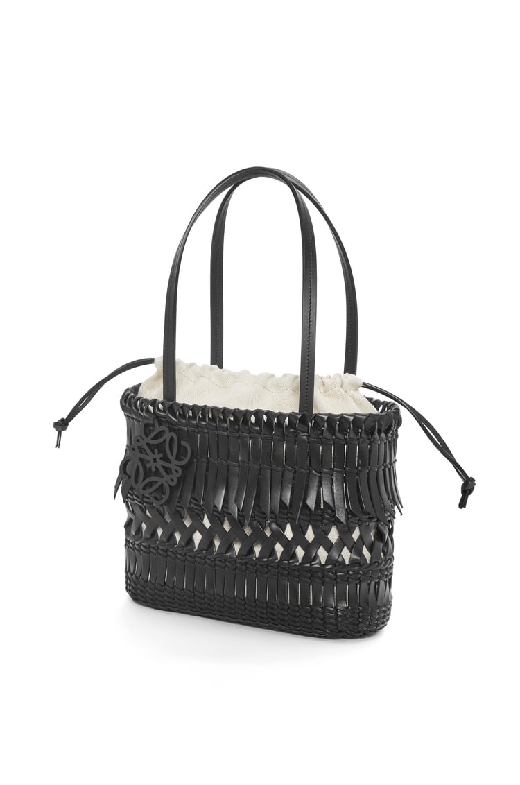 LOEWE Fringe Square Basket bag in calfskin Black