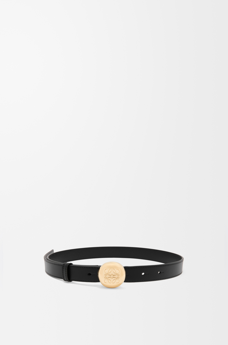 LOEWE Pebble belt in smooth calfskin Black/Gold