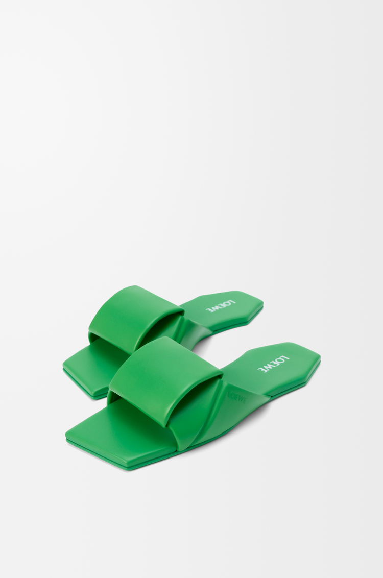 LOEWE Origami Pantolette aus Lammleder Kleeblattgrün