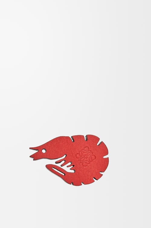 LOEWE Shrimp dice in classic calfskin Red/Tan plp_rd