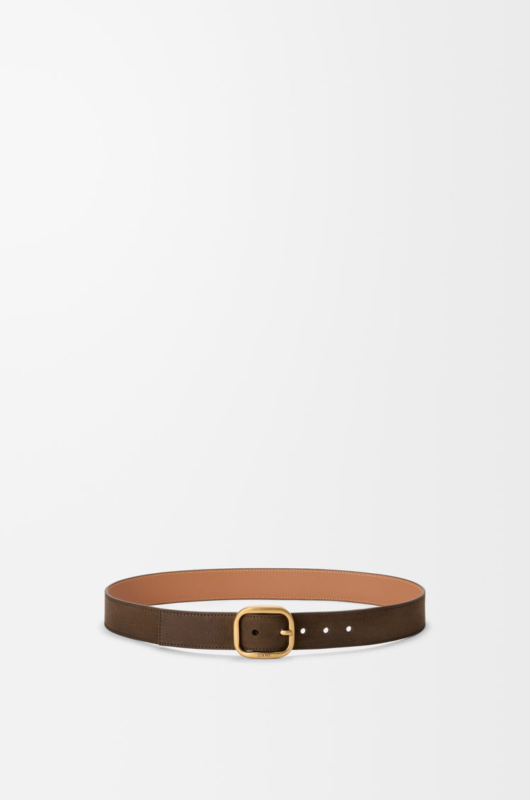 LOEWE ラウンド ソフト ベルト（ヌバック） ダークブラウニー/ヴィンテージゴールド