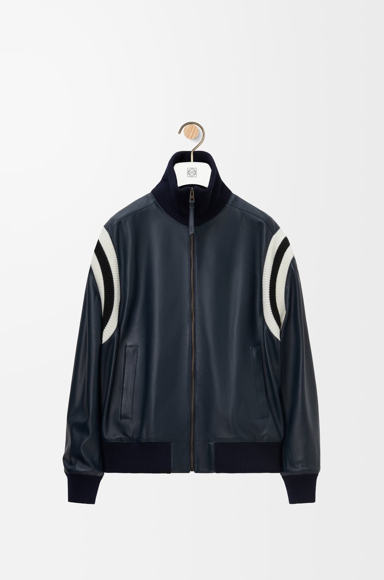 LOEWE Bomber jacket in nappa lambskin Dark Navy