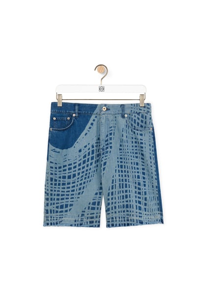 LOEWE Shorts in denim Light Blue/White