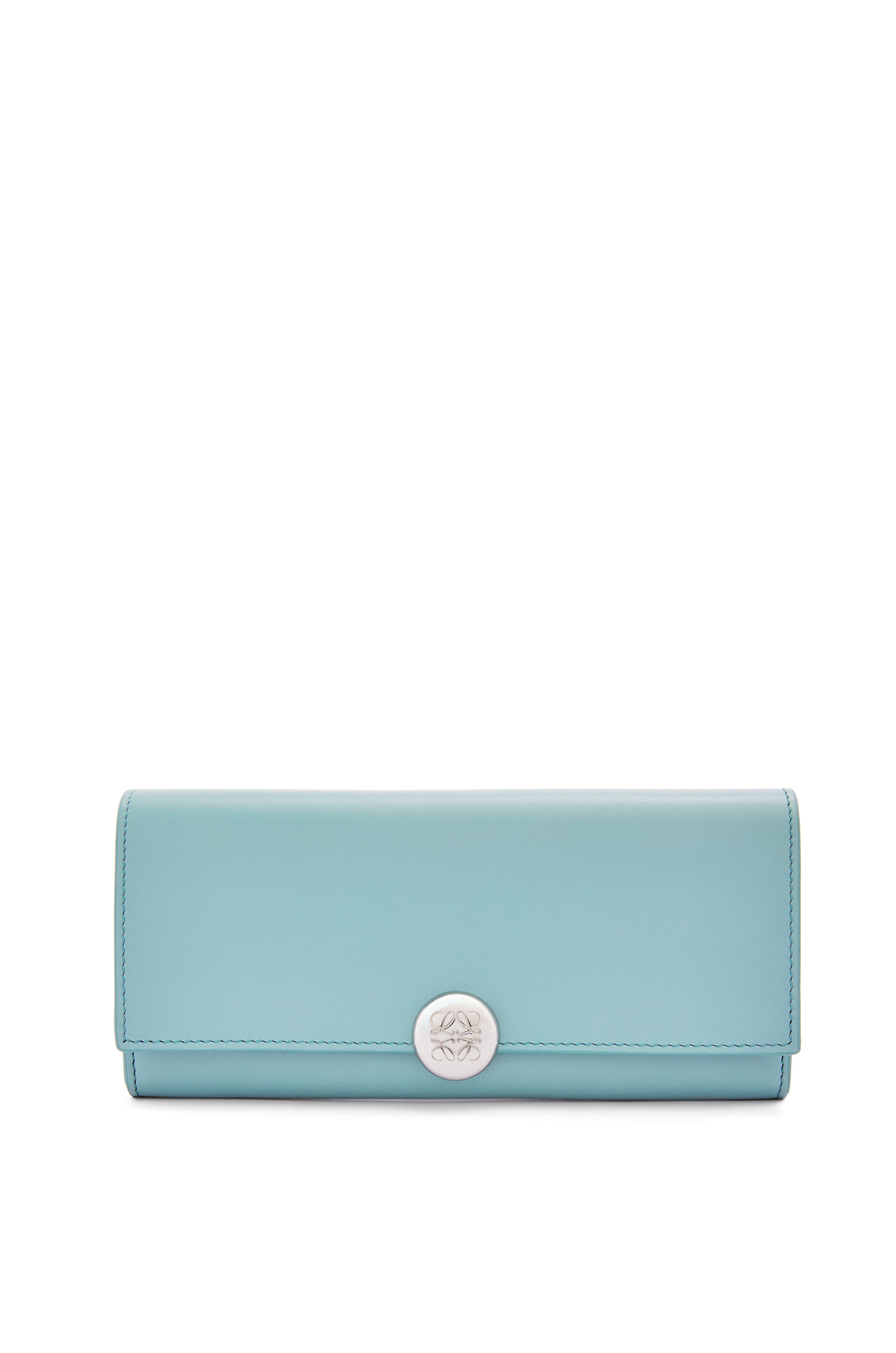 ぺブル コンティネンタル ウォレット（シャイニーナパカーフ） オリーブ - LOEWE